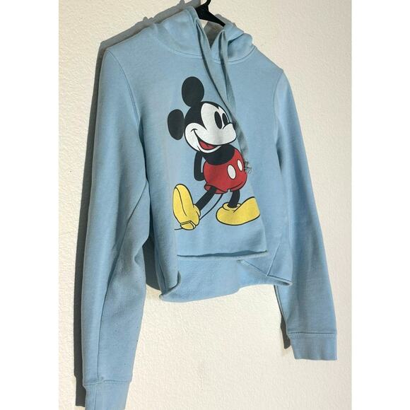 Disney Mickey Mouse Sky Blue Crop Top - Women's Medium - Picture 2 of 4